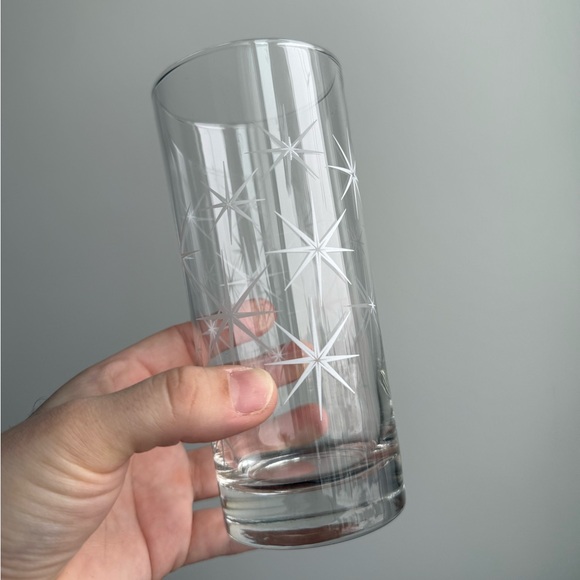 4 Tall 50s Starburst Glasses Vintage Drinkware Atomic Space Age MCM Kitchen - Picture 13 of 15